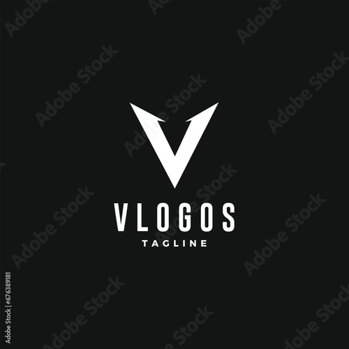Modern strong and bold letter V logo design for fashion, clothing, street wear and other business industry.