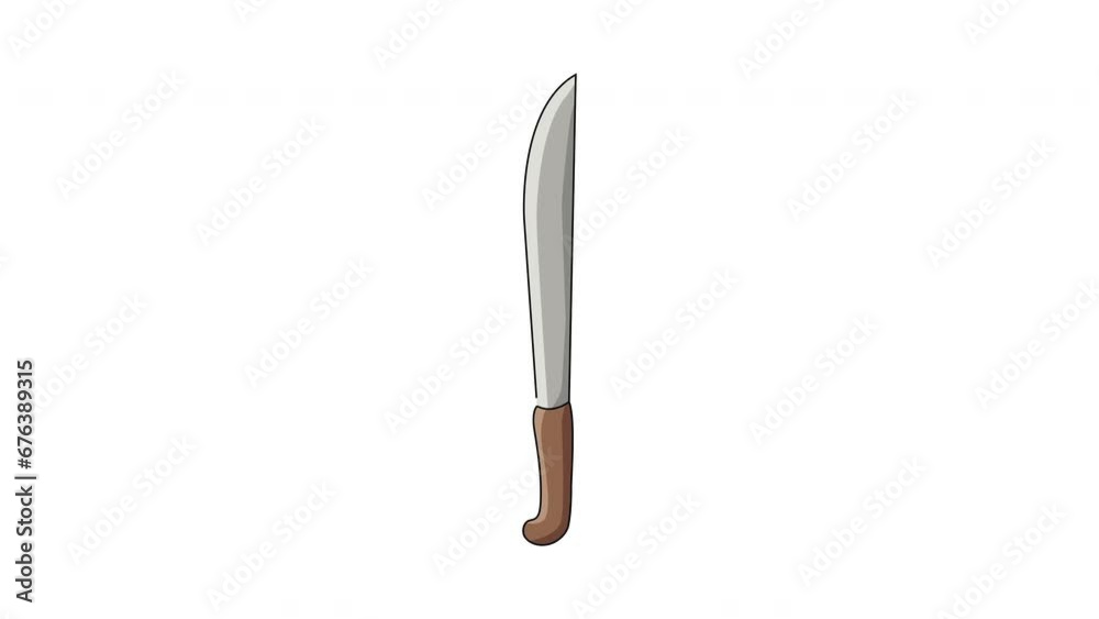 The animation forms a typical Betawi Indonesian machete icon The animation forms a typical Betawi Indonesian machete icon