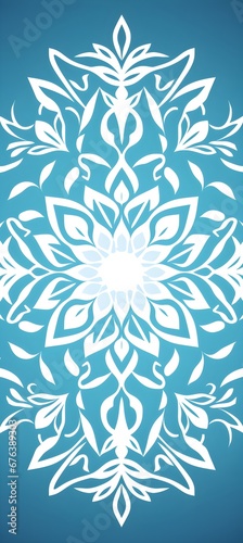Abstract Cyan ornate background. Invitation and celebration card.
