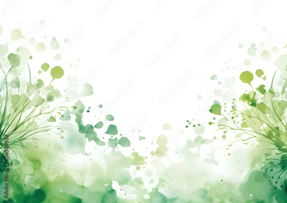 Abstract Green ornate background. Invitation and celebration card.