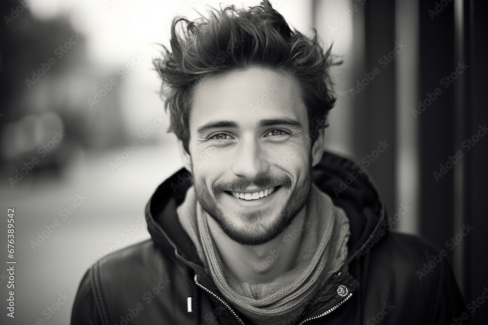 Fototapeta premium Generative AI handsome successful nice man created with modern technology