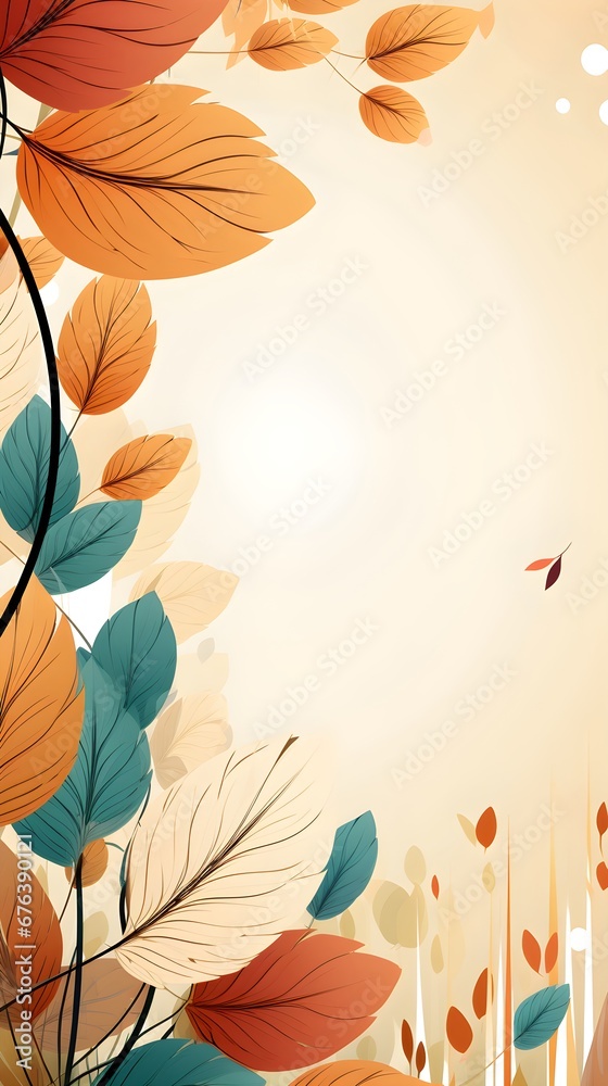 Abstract Topaz fall leaves background. Invitation and celebration card.