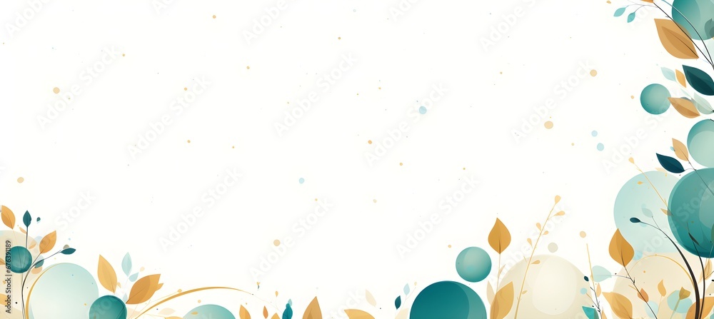 Abstract Turquoise fall leaves background. Invitation and celebration card.