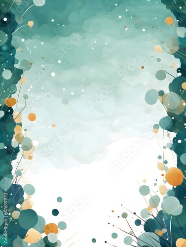 Abstract Teal celestial background. Invitation and celebration card.
