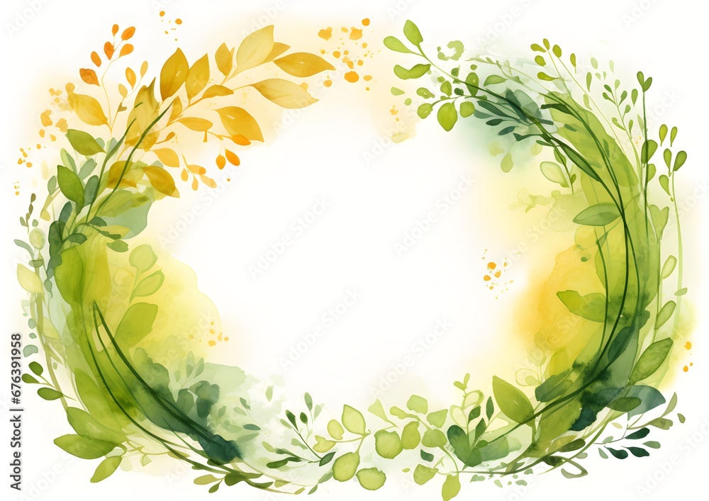 Abstract Olive color fall leaves background. Invitation and celebration card.
