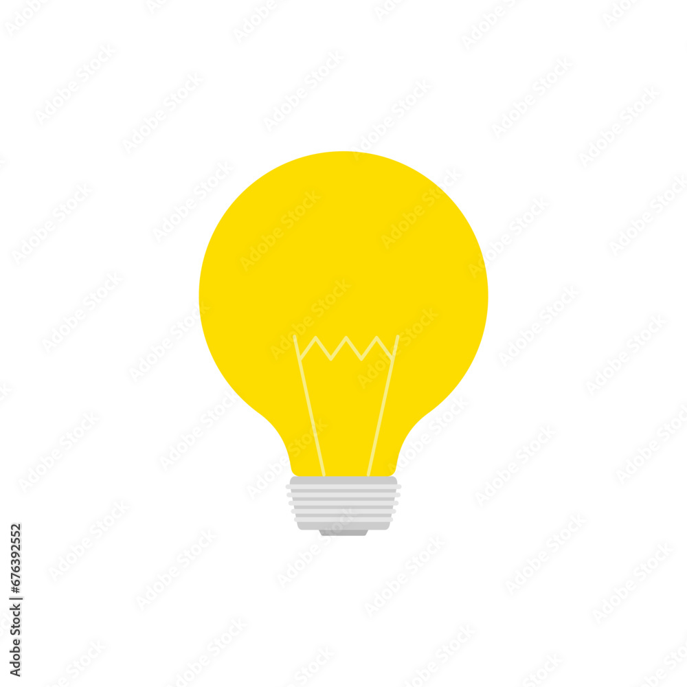 Light Bulb flat design vector illustration isolated on white background. Idea sign, solution, thinking concept. Lighting Electric lamp. Light Bulb flat design vector illustration isolated on white background. Idea sign, solution, thinking concept. Lighting Electric lamp.