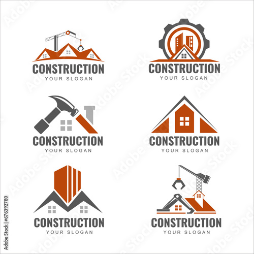 Various Business Construction Logos Set