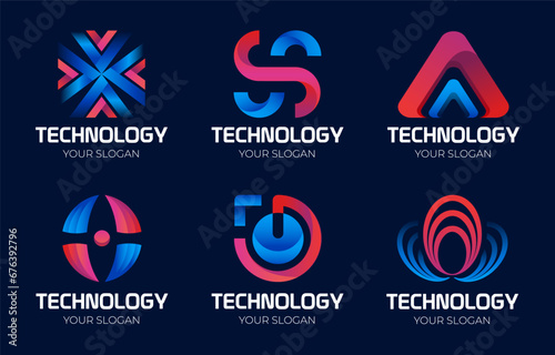 Various Business Technology Logos Set