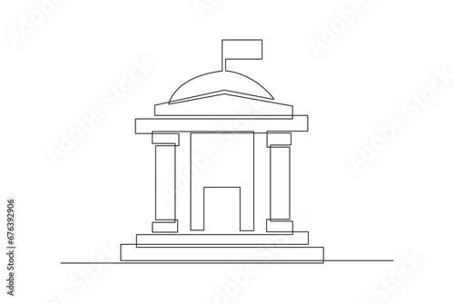 Diplomacy and embassy concept. Doodle vector illustration.