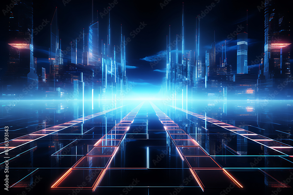 Networks and artificial intelligence technology or Chatbot Chat AI to create futuristic connectivity and global innovation to enable online access to information and information networks.