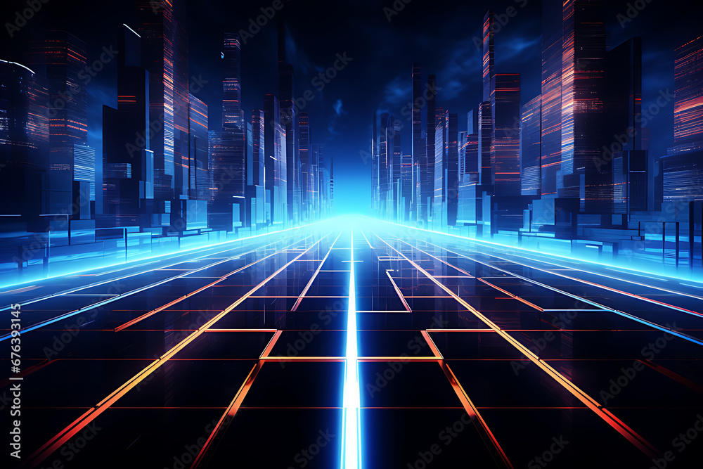 Networks and artificial intelligence technology or Chatbot Chat AI to create futuristic connectivity and global innovation to enable online access to information and information networks.