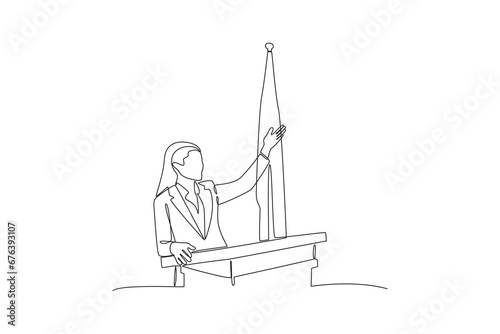 Diplomacy and embassy concept. Doodle vector illustration.