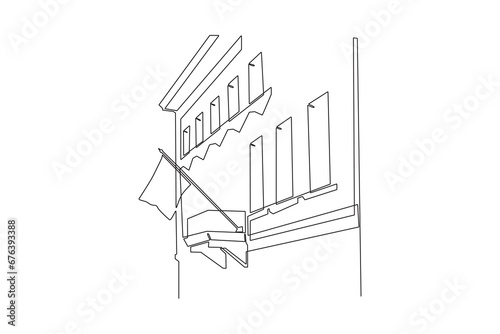 Diplomacy and embassy concept. Doodle vector illustration.