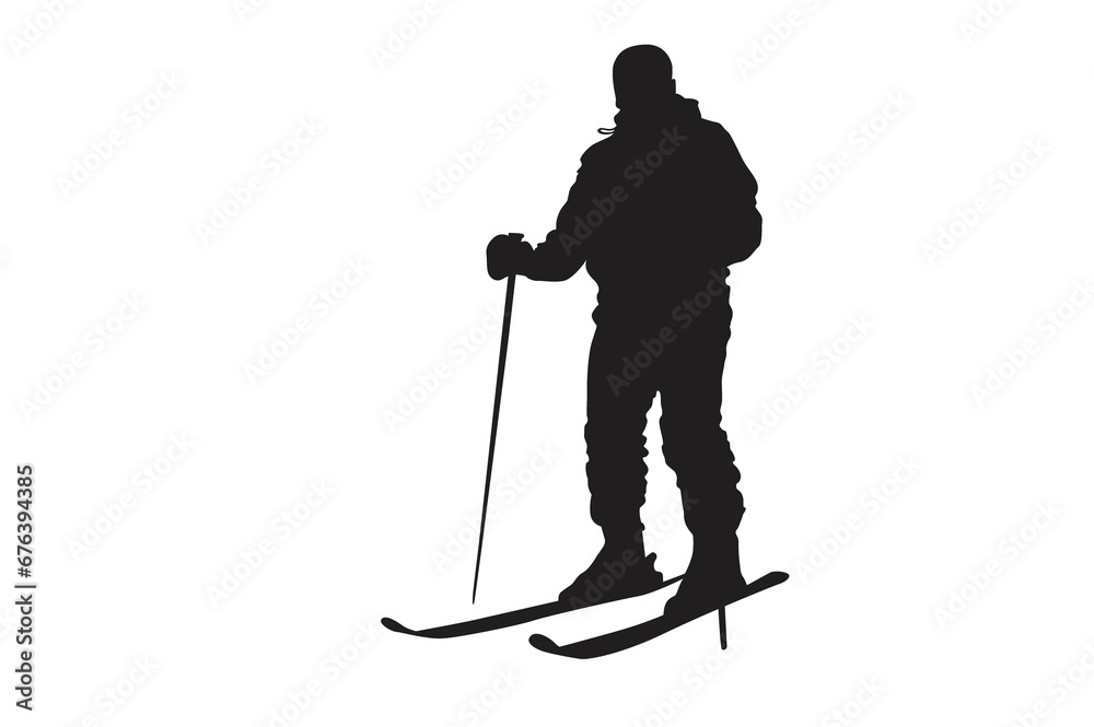 Pose Of Ice Skating Silhouette With Transparent Background