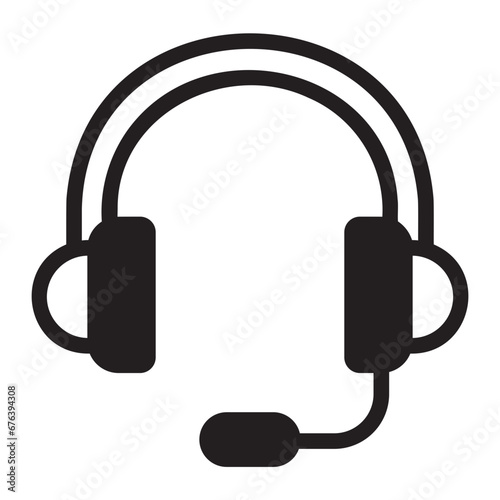 headset glyph icon