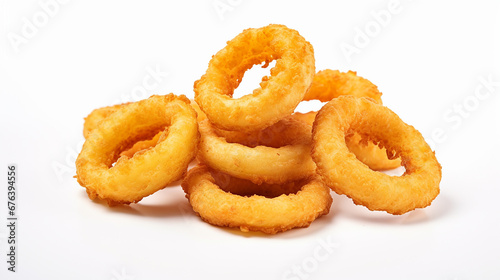 Onion rings isolated on white background. Made with generative ai © ferid