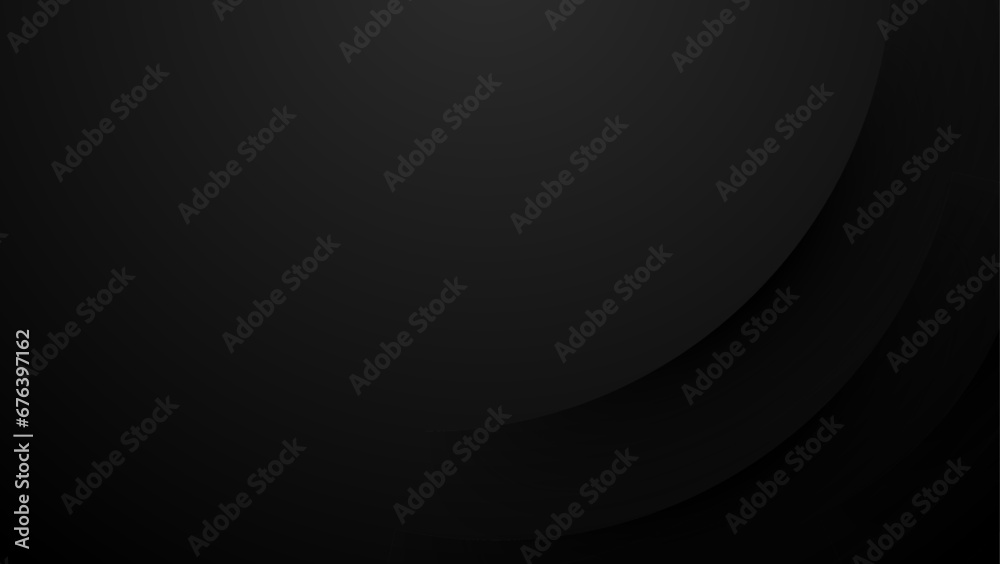 abstract black background with layered circle composition - obrazy, fototapety, plakaty 