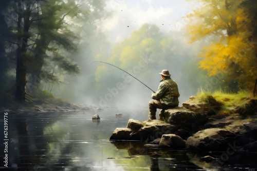 Serene Fishing: Trout in Focus