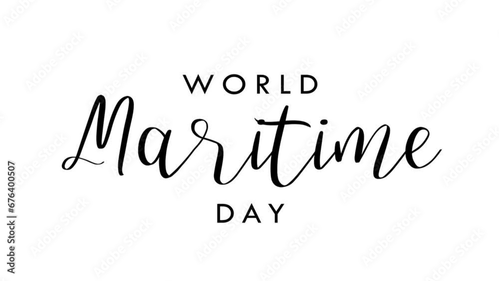 World Maritime Day Text Animation. Great for Maritime Day Celebrations, lettering with white background, for banner, social media feed wallpaper stories World Maritime Day Text Animation. Great for Maritime Day Celebrations, lettering with white background, for banner, social media feed wallpaper stories