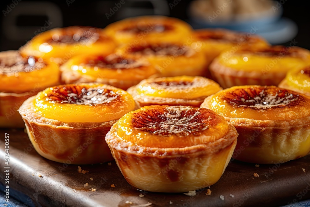 a close up of a tray of pastries on a table. generative ai a close up of a tray of pastries on a table. generative ai