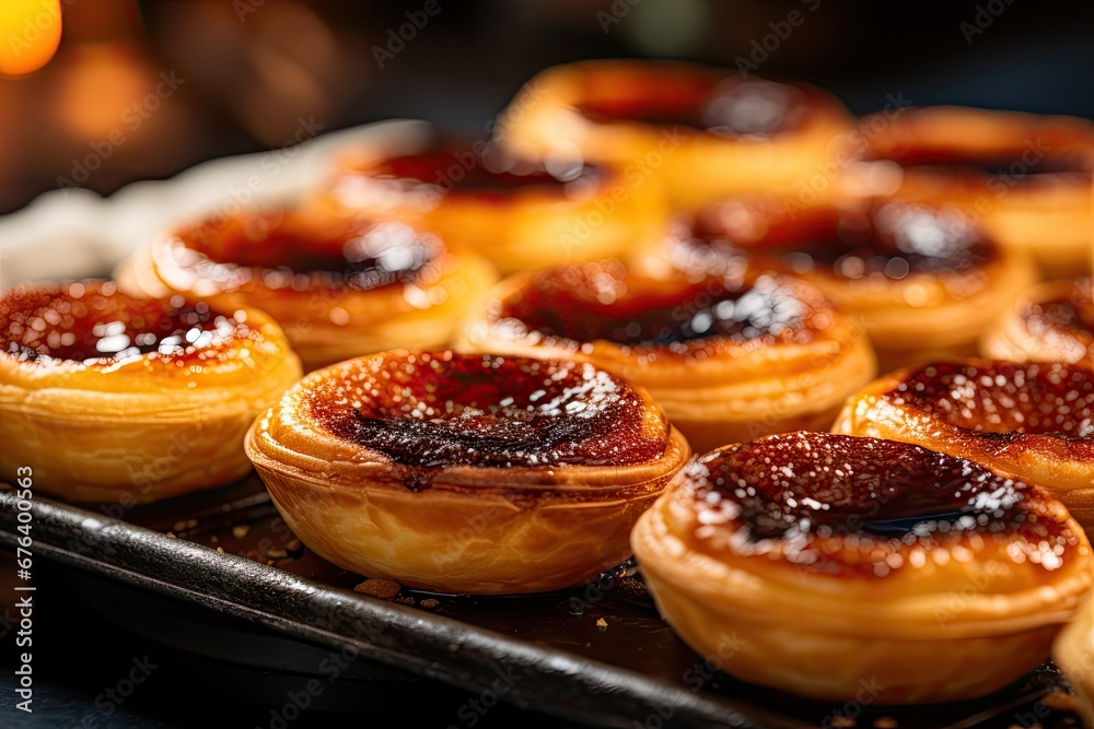  a close up of a tray of pastries covered in jelly.  generative ai