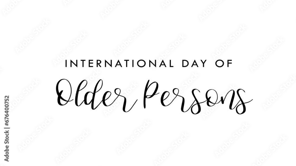 International Day of Older Persons Text Animation. Fantastic for banners, celebrations honoring the elderly, and stories for social media feed wallpaper International Day of Older Persons Text Animation. Fantastic for banners, celebrations honoring the elderly, and stories for social media feed wallpaper