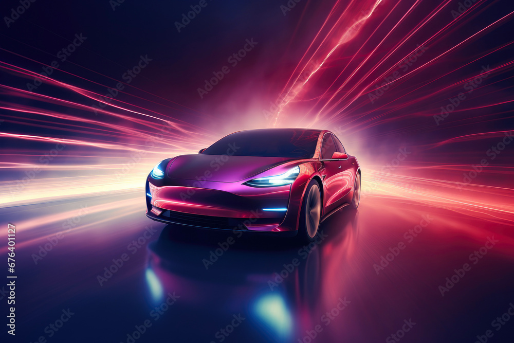 Naklejka premium Innovative Auto: Electrifying Dynamics