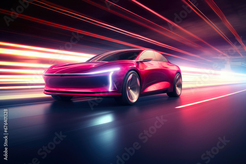 Glowing EV: Forward Automotive Vision © Andrii 