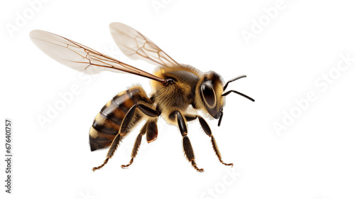 Bee isolated on transparent PNG background, Generative ai