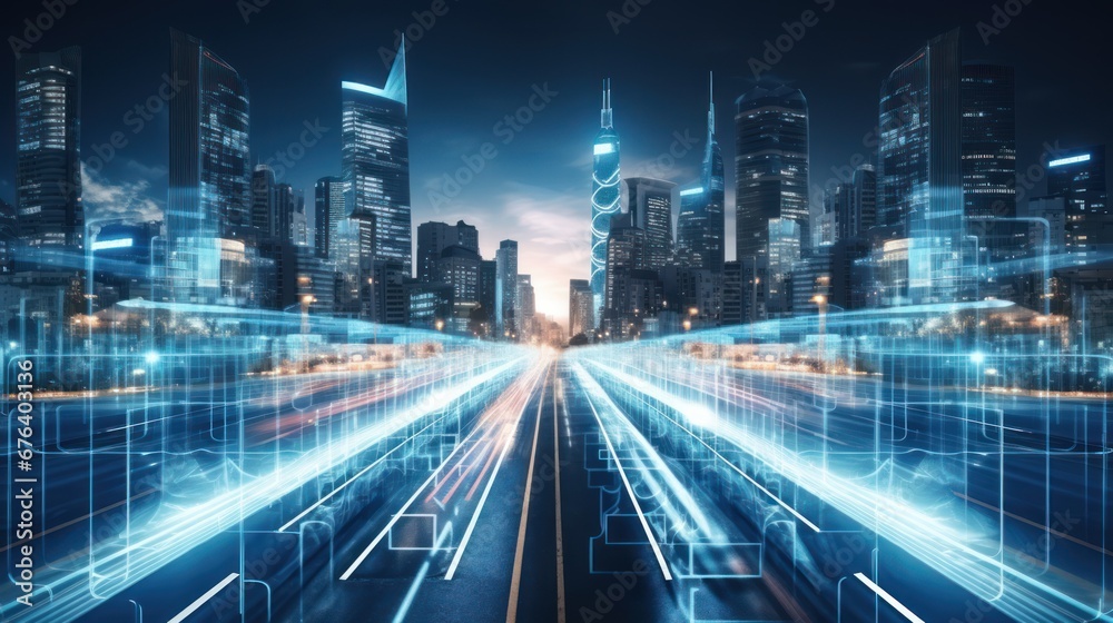 Modern city with high speed internet connection technology, can be used for display or montage your products, business, skyscraper, skyline, digital, connect, communication, network Modern city with high speed internet connection technology, can be used for display or montage your products, business, skyscraper, skyline, digital, connect, communication, network