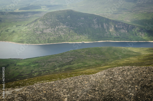 On the summit of Slieve Binnian in the Mourne mountains in County Down in Northern Ireland  photo