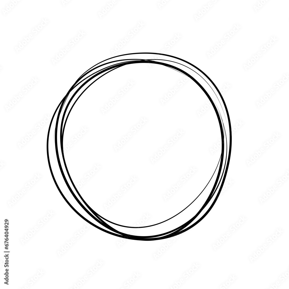 Hand Drawn Circle line Sketch set Hand Drawn Circle line Sketch set