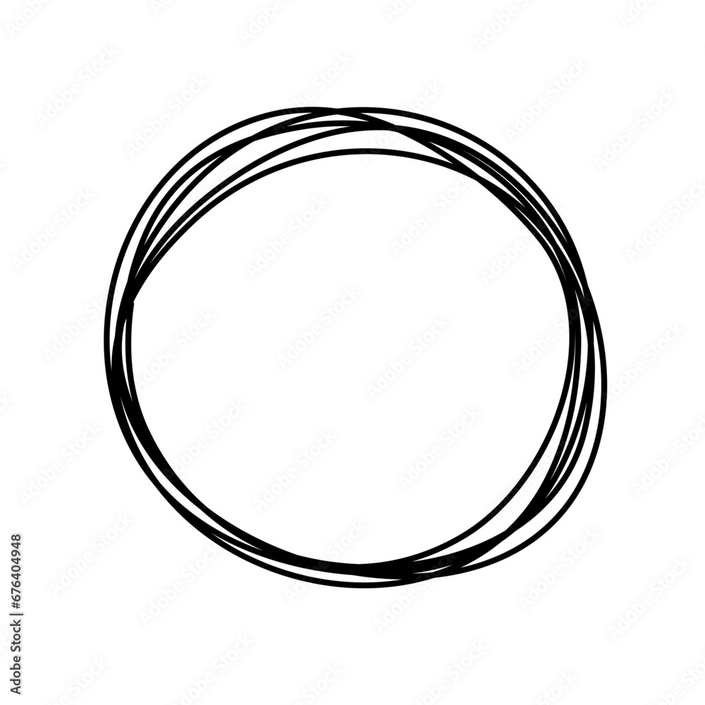 Hand Drawn Circle line Sketch set Hand Drawn Circle line Sketch set