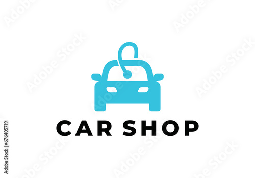 simple card and price tags logo, car sales symbol vector design