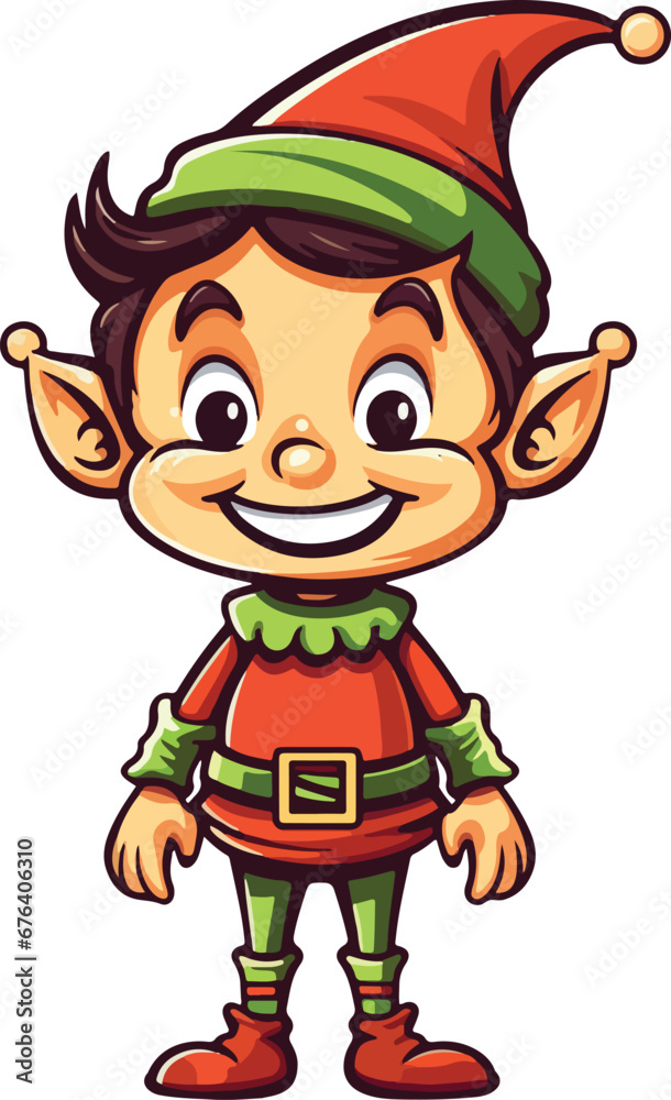 Cute Happy Christmas Elf Cartoon Cute Happy Christmas Elf Cartoon