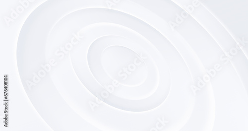 Minimal white grey elegant circles. Abstract circular illustration with diagonal stripes. Linear radial gradient smooth soft shadow. Blank luxury business cover for hi-tech technology ad black 3d logo