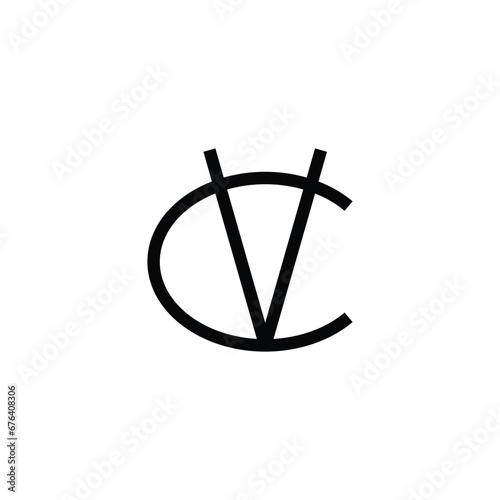 creative monogram letter VC, CV, V or C logo design