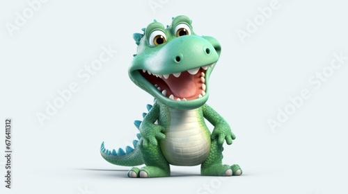 cute crocodil cartoon image on white background.Generative AI © sudipdesign