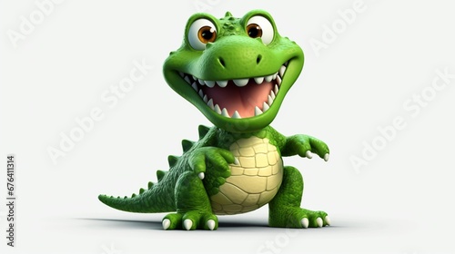 Cute crocodile clipart.Generative AI