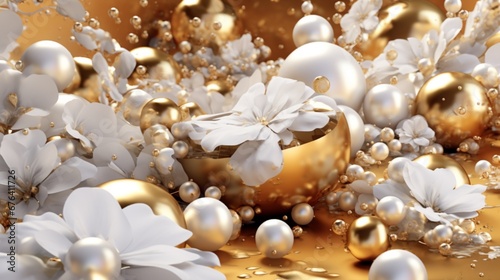 modern background image with lots of gold and white.Generative AI