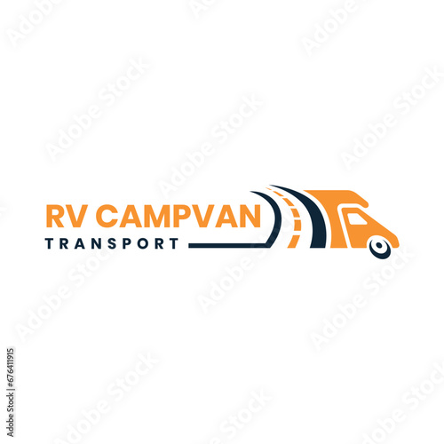 Recreational vehicle Transport Logo design creative and modern concept