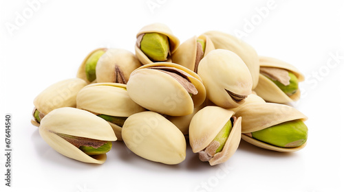 Pistachios isolated on white background. Made with generative ai