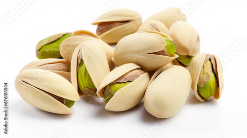Pistachios isolated on white background. Made with generative ai