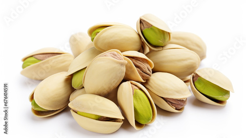 Pistachios isolated on white background. Made with generative ai