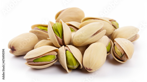 Pistachios isolated on white background. Made with generative ai