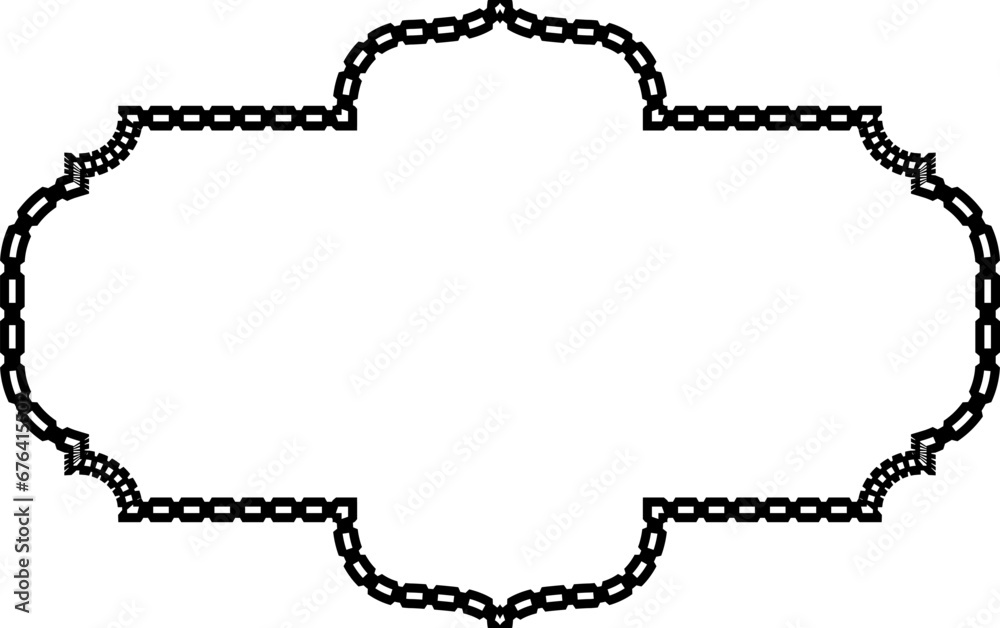 Rectangle shape Chain round frame Chain let design texture decorative