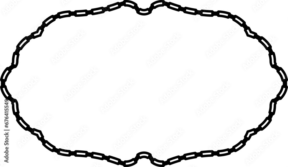 Rectangle shape Chain round frame Chain let design texture decorative