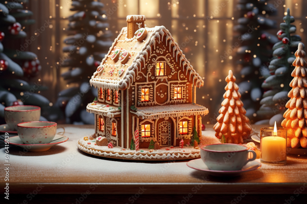 christmas gingerbread house with candle christmas gingerbread house with candle