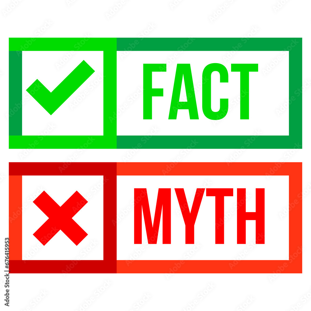 Fact vs Myth Logo concept on a Transparent Background Fact vs Myth Logo concept on a Transparent Background