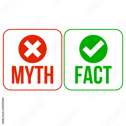 Fact vs Myth Logo concept on a Transparent Background